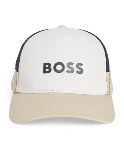 Bosswear Kids' Cotton Logo Baseball Cap In Grey