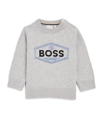 Bosswear Boss Kidswear Cotton Logo Sweater (36 Months) In Grey