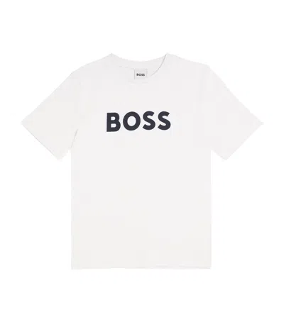 Bosswear Kids' Cotton Logo T-shirt In Blue