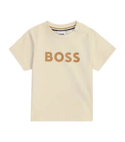 Bosswear Kids' Cotton Logo T-shirt In Brown