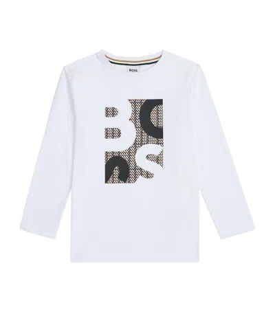 Bosswear Kids' Cotton Logo T-shirt In White