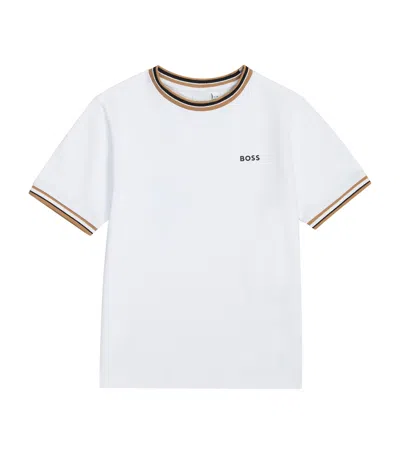 Bosswear Kids' Cotton Logo T-shirt In White