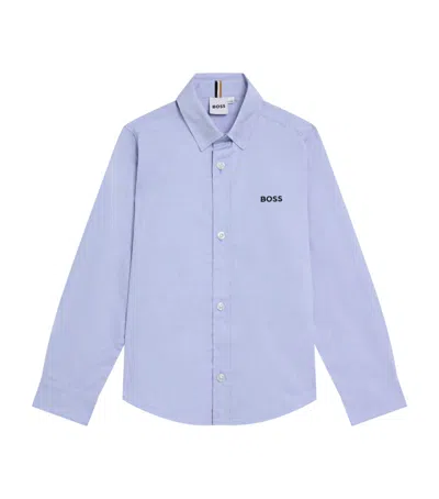 Bosswear Kids' Cotton Oxford Shirt In Blue