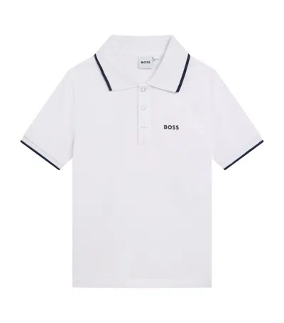 Bosswear Kids' Cotton Piqué Polo Shirt In White