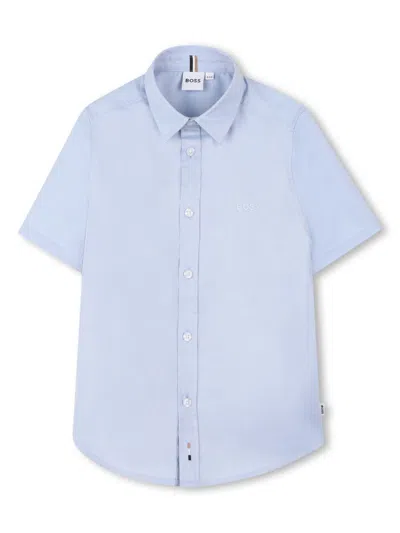 Bosswear Kids' Cotton Shirt In Blue