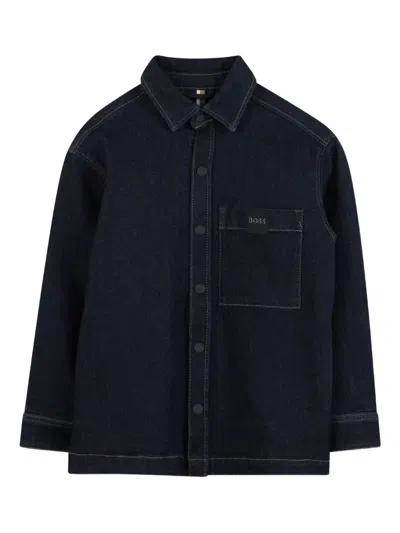 Bosswear Kids' Cotton Shirt In Blue