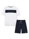 Bosswear Cotton T-shirt And Bermuda Shorts Set In White