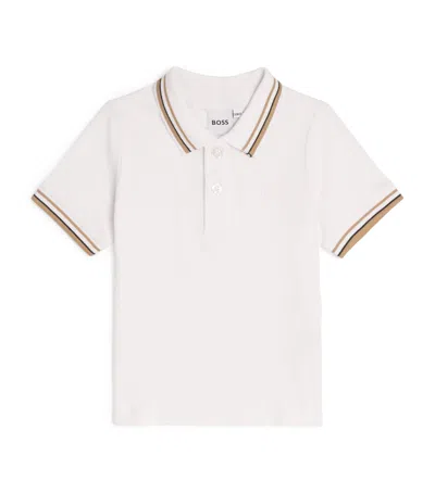 Bosswear Kids' Cotton Tonal-trim Polo Shirt In White