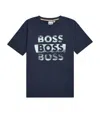 Bosswear Cotton Triple Logo T-shirt In Blue