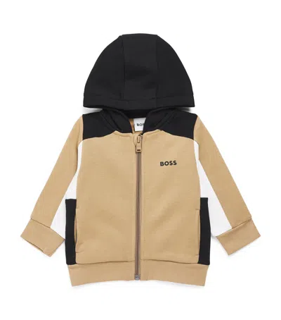 Bosswear Kids' Cotton Zip-up Hoodie In Brown