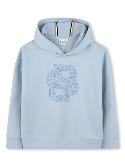 Bosswear Kids' Double B-print Hoodie In Blue
