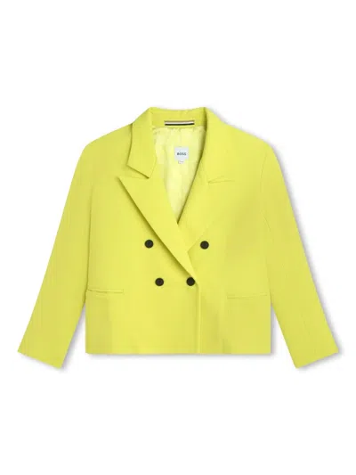 Bosswear Kids' Double-breasted Blazer In Yellow