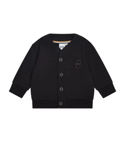 Bosswear Kids' Double Monogram Cardigan In Black