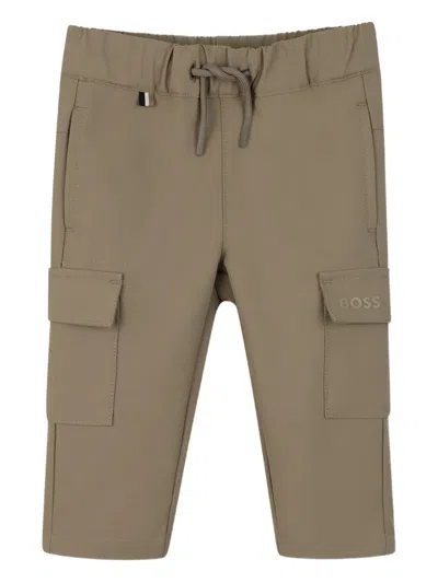 Bosswear Babies' Drawstring Cargo Trousers In Green