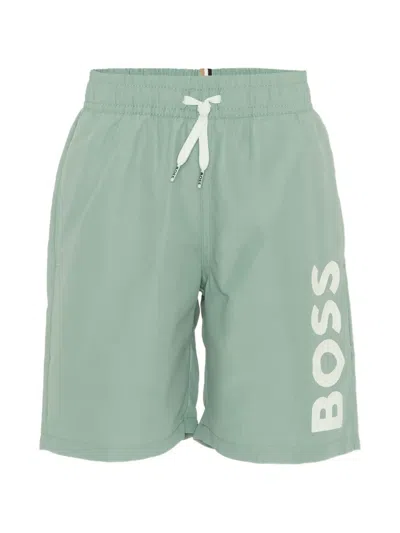 Bosswear Kids' Drawstring Swim Shorts In Green