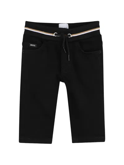 Bosswear Babies' Drawstring-waistband Jeans In Black