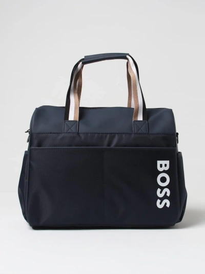 Bosswear Logo-print Panelled Changing Bag In Blue