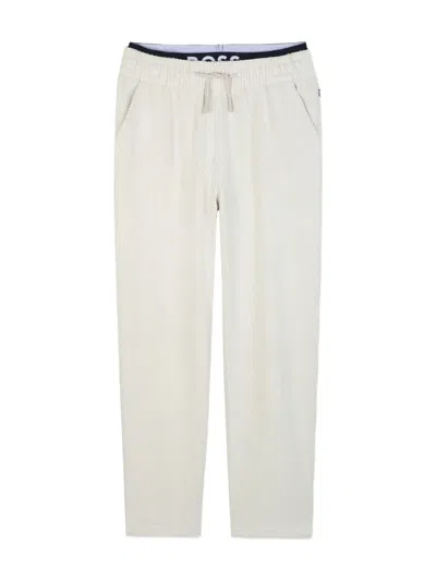 Bosswear Kids' Elasticated Track Pants In White