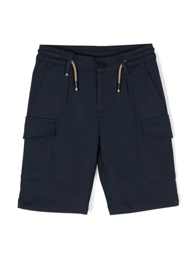 Bosswear Kids' Elasticated-waistband Cotton Shorts In Blue