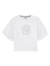 Bosswear Embellished Puff-sleeve T-shirt In White