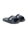 Bosswear Embossed-logo Flip Flops In Blue