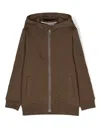 Bosswear Embossed-logo Zipped Hoodie In Brown