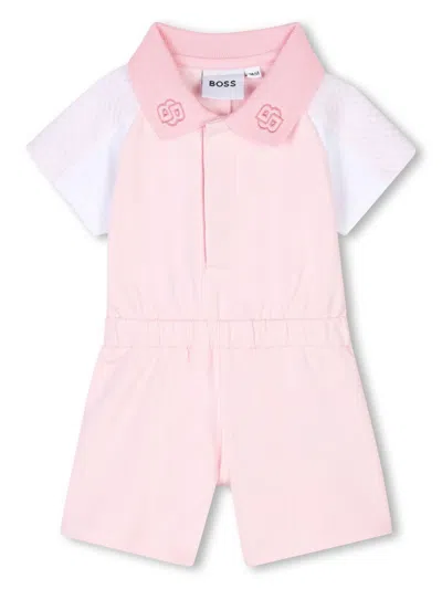 Bosswear Babies' Embroidered-logo Romper In Pink