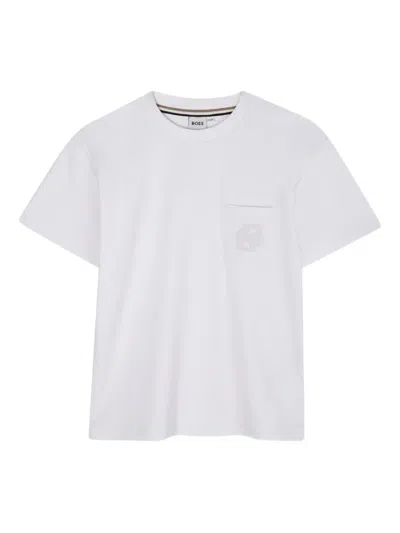 Bosswear Kids' Embroidered-pocket T-shirt In White