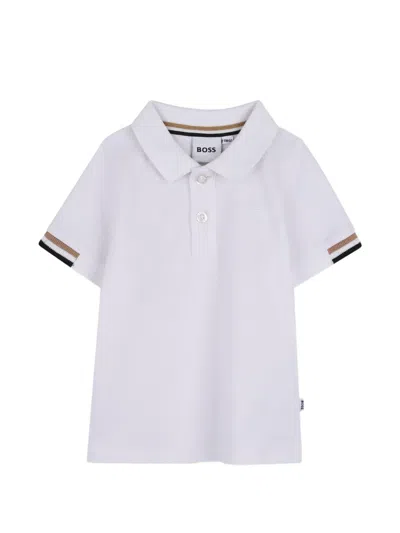 Bosswear Babies' Embroidered-logo Polo Shirt In White