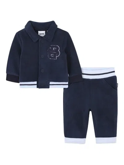 Bosswear Babies' Fleece-lined Tracksuit Set In Blue