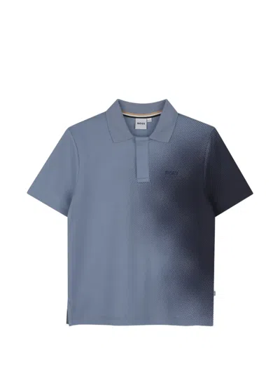 Bosswear Kids' Gradient-effect Short-sleeve Polo Shirt In Gray