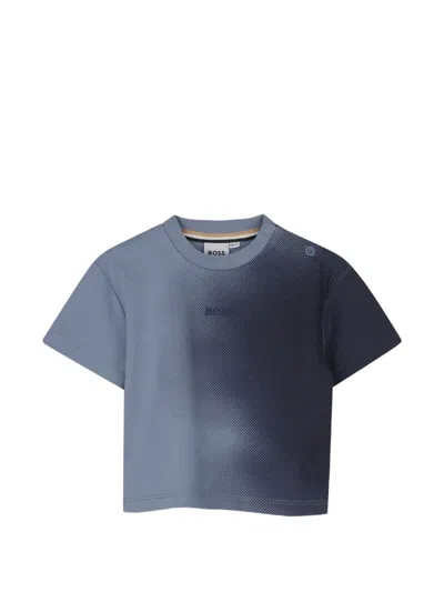Bosswear Kids' Gradient-print T-shirt In Blue