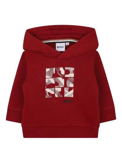 Bosswear Babies' Graphic-logo Hoodie In Red