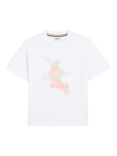Bosswear Kids' Graphic-print Crew-neck T-shirt In White