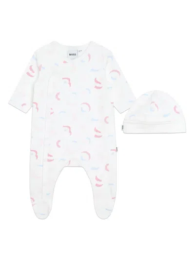 Bosswear Babies' Graphic-print Organic Cotton Pajamas (set Of Two) In White