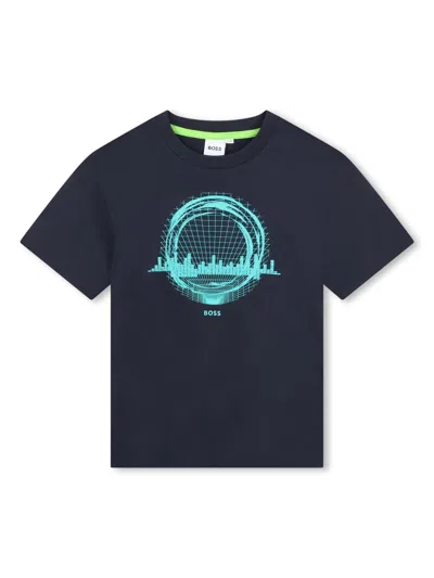 Bosswear Kids' Graphic-print T-shirt In Blue