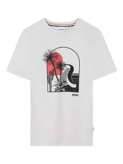 Bosswear Kids' Graphic-print T-shirt In White