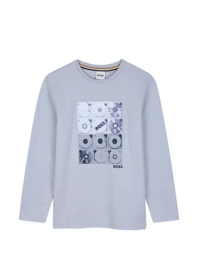 Bosswear Kids' Graphic-print Long-sleeve T-shirt In Blue
