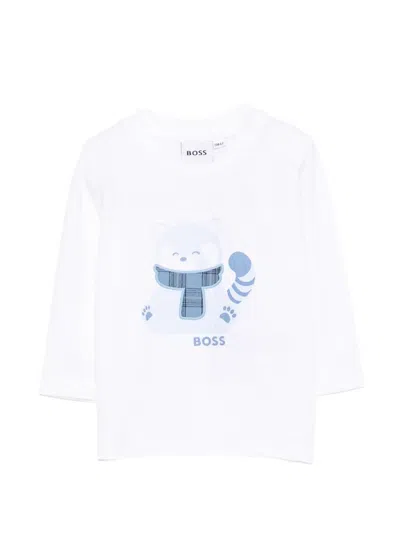 Bosswear Kids' Graphic-print Long-sleeve T-shirt In White