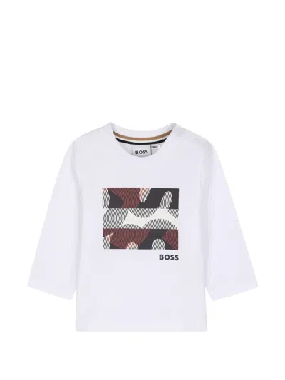 Bosswear Babies' Graphic-print Long-sleeve T-shirt In White