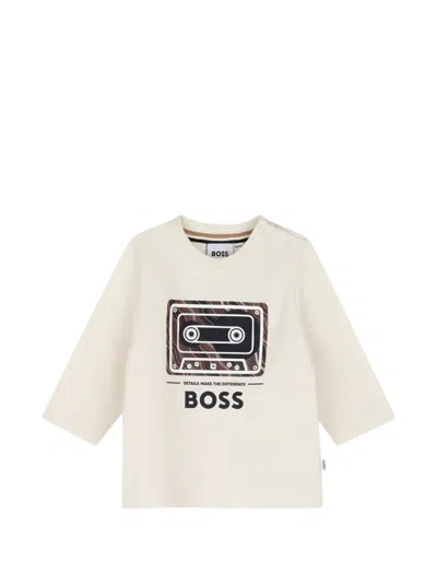 Bosswear Babies' Graphic-print Long-sleeve T-shirt In White