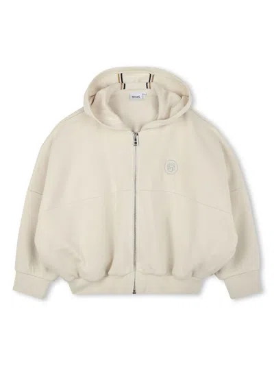 Bosswear Kids' Hooded Cardigan In Neutrals