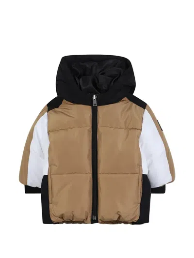 Bosswear Kids' Hooded Colour-block Padded Jacket In Multi