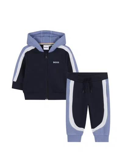 Bosswear Babies' Hooded Colour-block Tracksuit Set In Multi