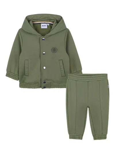 Bosswear Babies' Hooded Jacket And Jogger Set In Green