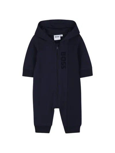 Bosswear Babies' Hooded Jumpsuit In Blue