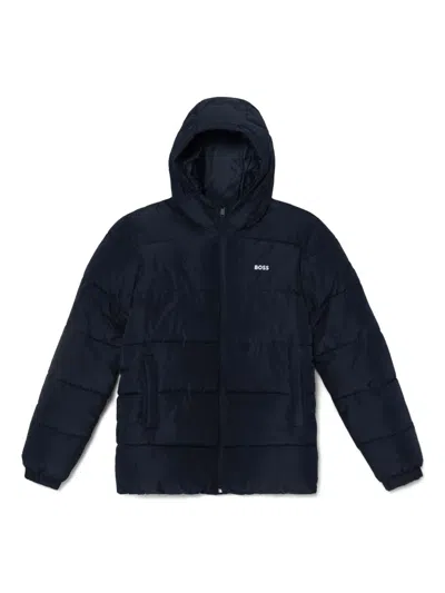 Bosswear Kids' Hooded Padded Jacket In Blue