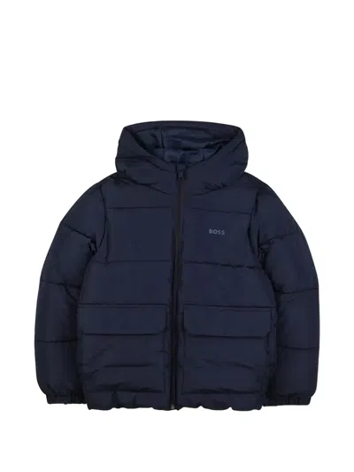 Bosswear Kids' Hooded Padded Jacket In Blue