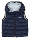 Bosswear Hooded Puffer Vest In Blue