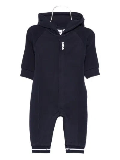Bosswear Hooded Ribbed Babywear In Blue